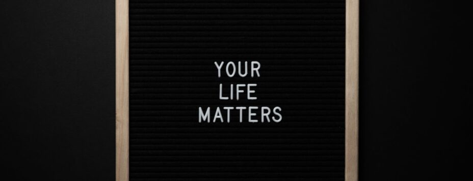 blackboard with your life matters inscription on black background